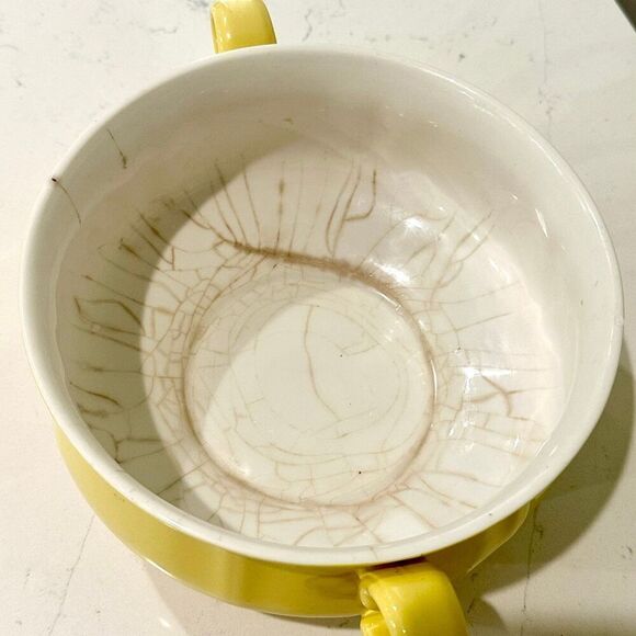 Yellow Buttercup Ironstone Vintage Covered Vegetable Bowl With Handles - Picture 3 of 8